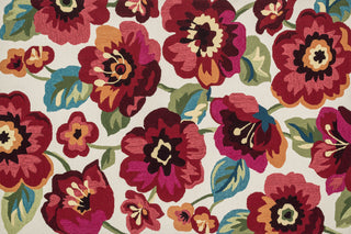 Loloi Francesca FC-44 Ivory / Fuchsia Area Rug aerial 5 x 7-6