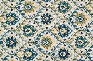 Loloi Francesca FC-45 Ivory / Blue Area Rug aerial 5 x 7-6