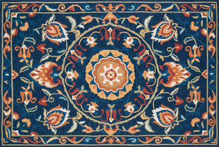 Loloi Francesca FC-54 Blue / Spice Area Rug aerial 5 x 7-6