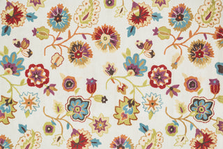 Loloi Juliana JL-22 Ivory / Floral Area Rug aerial 5 x 7-6