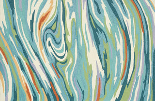 Loloi Olivia HOL04 Teal / Multi Area Rug aerial 5 x 7-6