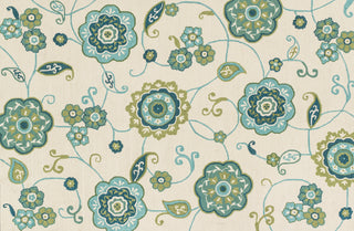 Loloi Summerton SRS24 Ivory / Aqua Area Rug aerial 5 x 7-6