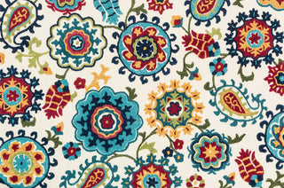 Loloi Jade JD-04 Ivory / Multi Area Rug aerial 5 x 7