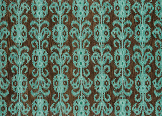 Loloi Milano ML-07 Chocolate / Teal Area Rug aerial 7-10 x 11