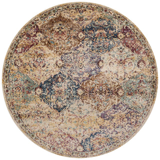 Loloi Anastasia AF-12 Ivory / Multi Area Rug aerial 7-10 x 7-10 round