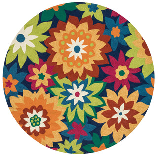 Loloi Ventura HVT11 Navy / Multi Area Rug aerial 7-10 x 7-10 round