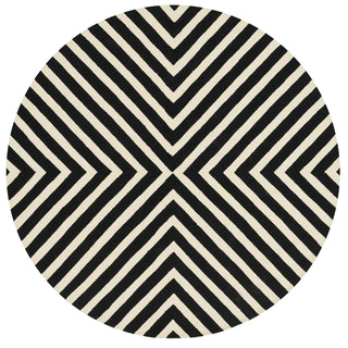 Loloi Palm Springs PM-01 Black / Ivory Area Rug by Dann Foley aerial 7-1 x 7-1 round