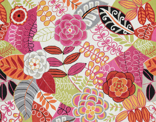 Loloi Juliana JL-24 Ivory / Berry Area Rug aerial 7-6 x 9-6