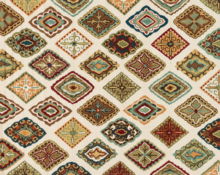 Loloi Olivia HOL02 Ivory / Multi Area Rug aerial 7-6 x 9-6