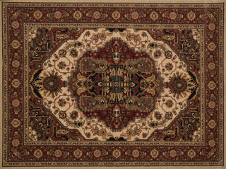 Loloi Stanley ST-07 Beige / Rust Area Rug aerial 7-7 x 10-5