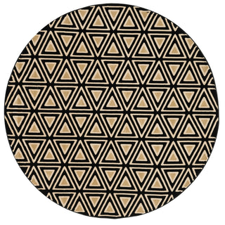 Loloi Goodwin GW-08 Black / Beige Area Rug aerial 7-7 x 7-7 round