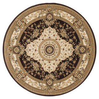 Loloi Welbourne WL-01 Coffee / Ivory Area Rug aerial 7-7 x 7-7 round