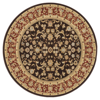 Loloi Welbourne WL-03 Coffee / Paprika Area Rug aerial 7-7 x 7-7 round
