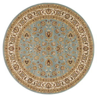 Loloi Welbourne WL-04 Blue / Ivory Area Rug aerial 7-7 x 7-7 round