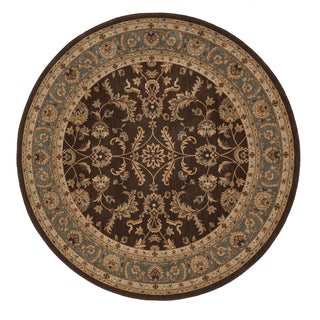 Loloi Stanley ST-11 Brown / Blue Area Rug aerial 7-7 x 7-7 rounds