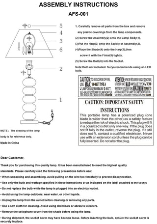 Surya Anefis AFS-001 Lamp Assembly