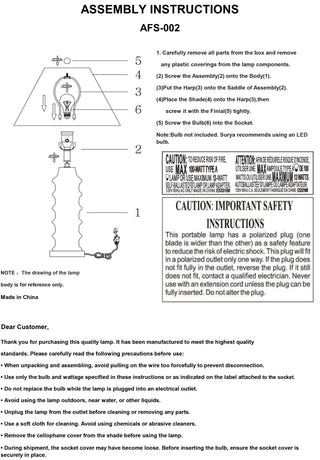 Surya Anefis AFS-002 Lamp Assembly