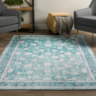 Piper Looms Kensington AKE37 Teal Area Rug Lifestyle Image Feature