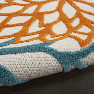 Nourison Aloha ALH05 Turquoise Multicolor Area Rug Corner Image