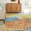Nourison Aloha ALH05 Turquoise Multicolor Area Rug Corner Image