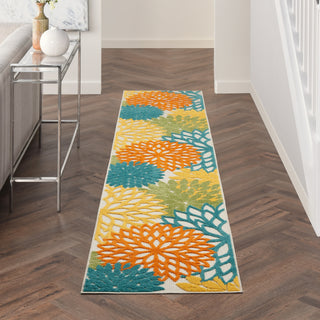 Nourison Aloha ALH05 Turquoise Multicolor Area Rug Corner Image