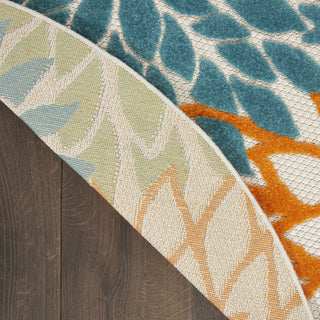 Nourison Aloha ALH05 Turquoise Multicolor Area Rug Corner Image