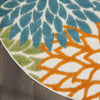 Nourison Aloha ALH05 Turquoise Multicolor Area Rug Detail Image