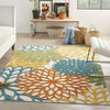 Nourison Aloha ALH05 Turquoise Multicolor Area Rug Corner Image