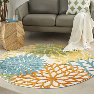 Nourison Aloha ALH05 Turquoise Multicolor Area Rug Corner Image