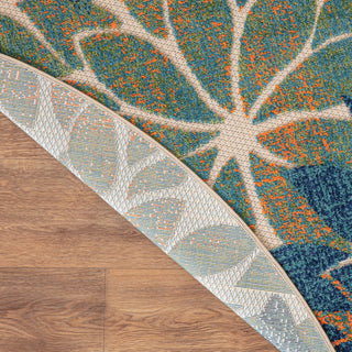 Nourison Aloha ALH05 Blue Green Area Rug Corner Image