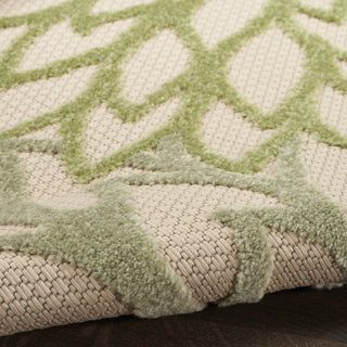 Nourison Aloha ALH05 Ivory Green Area Rug Corner Image