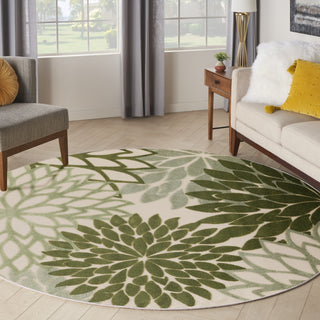 Nourison Aloha ALH05 Ivory Green Area Rug Corner Image
