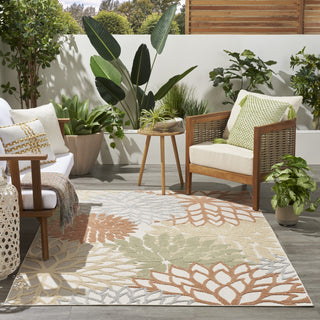 Nourison Aloha ALH05 Ivory Multicolor Area Rug Corner Image