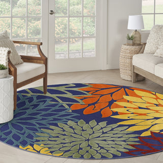 Nourison Aloha ALH05 Navy Multicolor Area Rug Corner Image