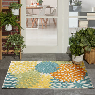 Nourison Aloha ALH05 Turquoise Multicolor Area Rug Texture Image
