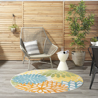 Nourison Aloha ALH05 Turquoise Multicolor Area Rug Corner Image
