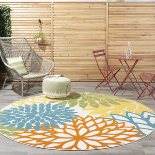 Nourison Aloha ALH05 Turquoise Multicolor Area Rug Corner Image
