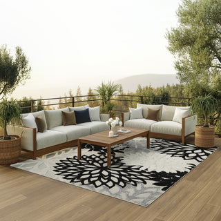 Nourison Aloha ALH05 Black White Area Rug 