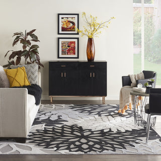 Nourison Aloha ALH05 Black White Area Rug 
