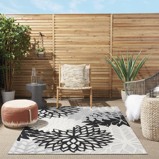 Nourison Aloha ALH05 Black White Area Rug 