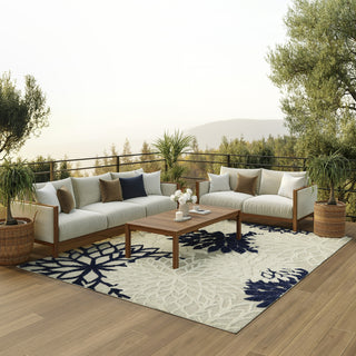 Nourison Aloha ALH05 Ivory/Navy Area Rug 