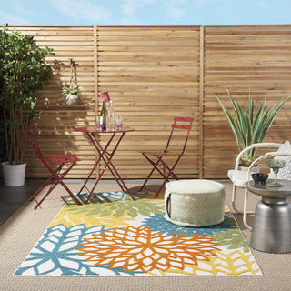 Nourison Aloha ALH05 Turquoise Multicolor Area Rug 