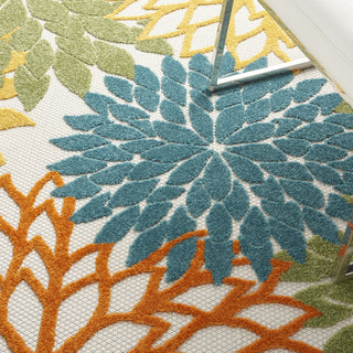 Nourison Aloha ALH05 Turquoise Multicolor Area Rug 