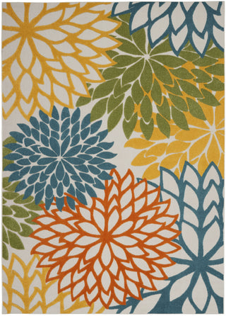 Nourison Aloha ALH05 Turquoise Multicolor Area Rug 