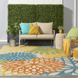 Nourison Aloha ALH05 Turquoise Multicolor Area Rug 
