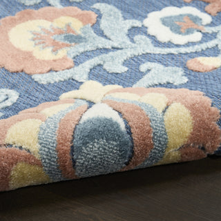 Nourison Aloha ALH17 Blue Rose Area Rug Detail Image