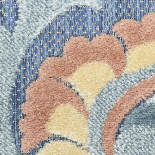 Nourison Aloha ALH17 Blue Rose Area Rug Corner Image