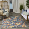 Nourison Aloha ALH17 Blue Rose Area Rug Swatch Image