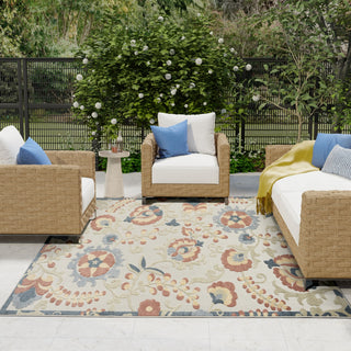 Nourison Aloha ALH17 Grey Multicolor Area Rug Room Scene Feature