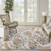 Nourison Aloha ALH17 Ivory Blue Area Rug Corner Image